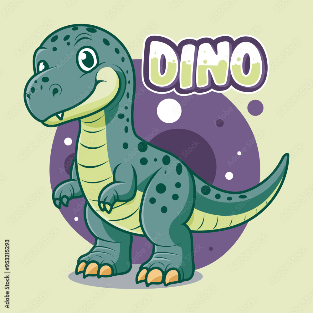 Naklejka premium Cute Funny Tyrannosaurus Rex Dinosaur Character in Hand Drawn Vector Cartoon Illustration Design for sticker, badge, patch, banner, greeting card, invitation