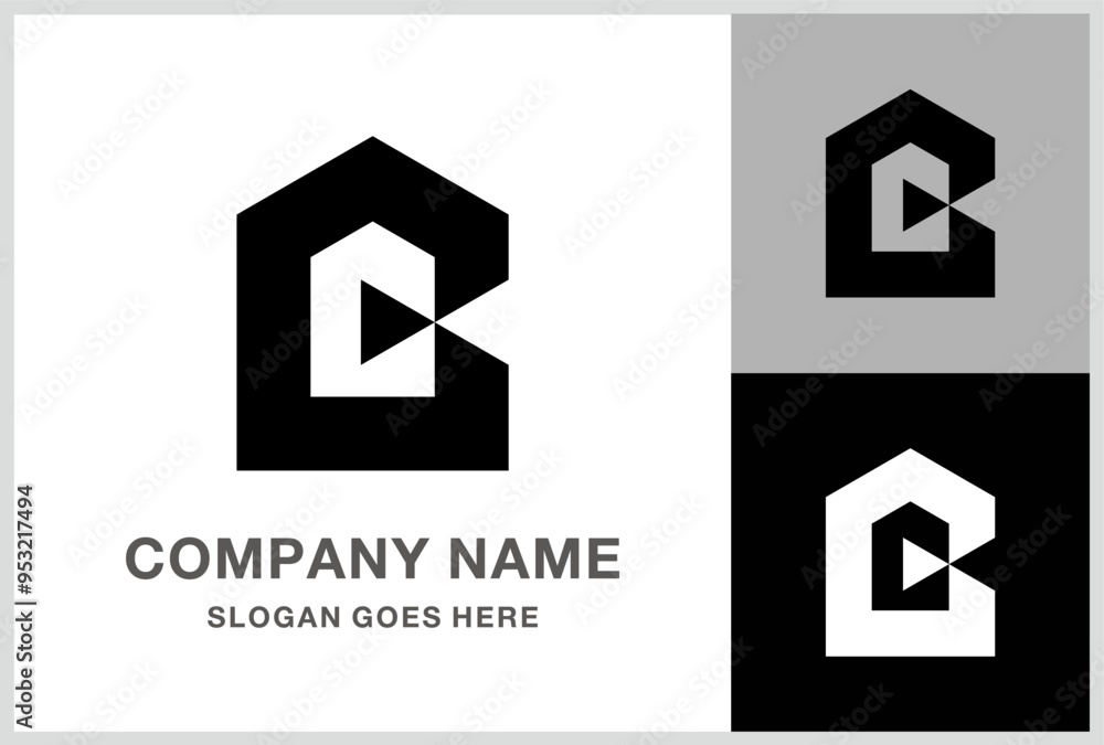 Monogram Letter B Building House Business Company Stock Vector Logo Design Template Monogram Letter B Building House Business Company Stock Vector Logo Design Template