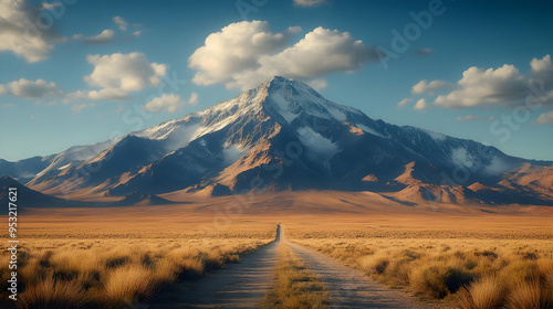 A lone road stretches towar...