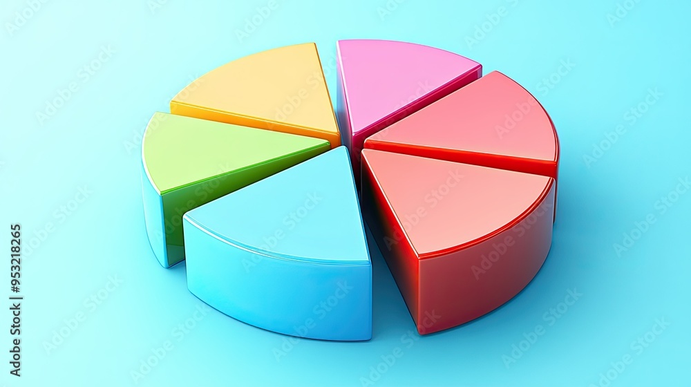 Obraz premium A pie chart with labeled segments, perfect for illustrating market share and business insights