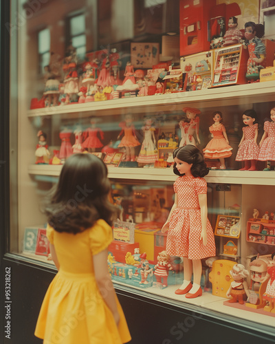 A young girl in a yellow dr...