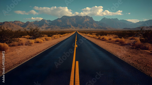 A long and straight asphalt...