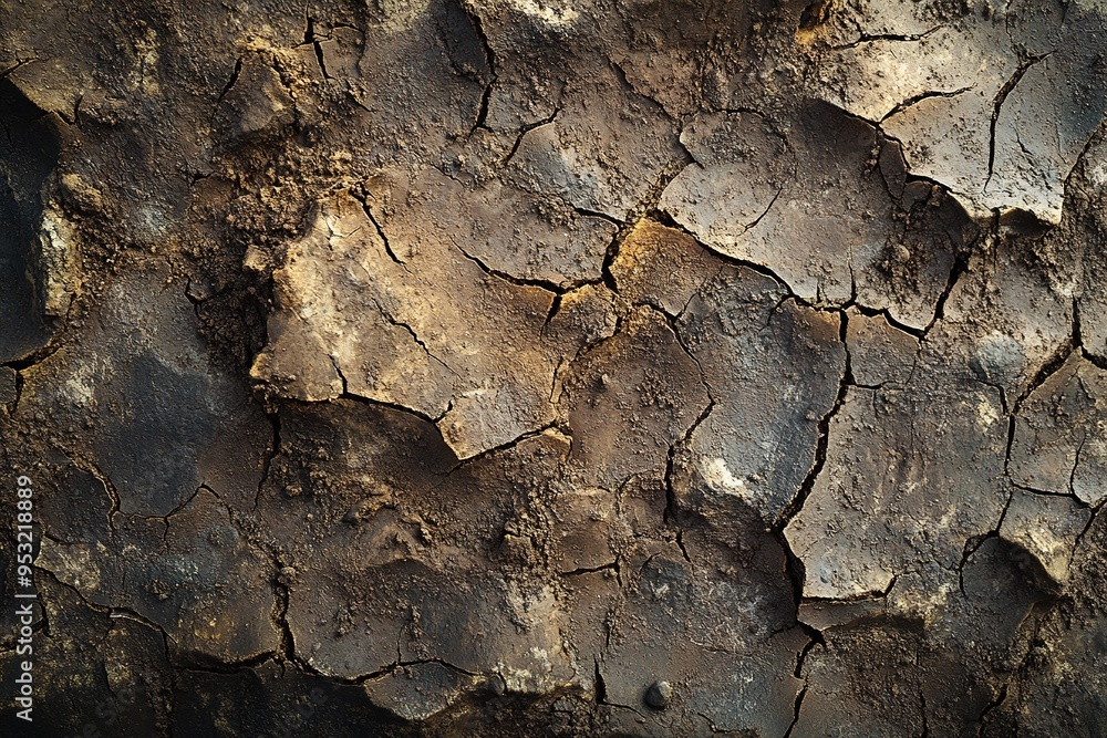 Cracked earth texture in natural brown tones