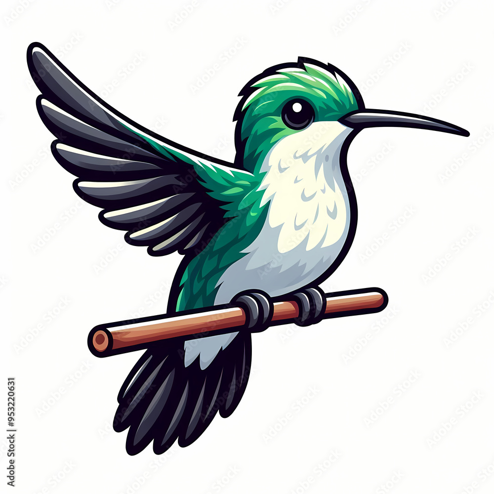 Obraz premium Hummingbird against white background 