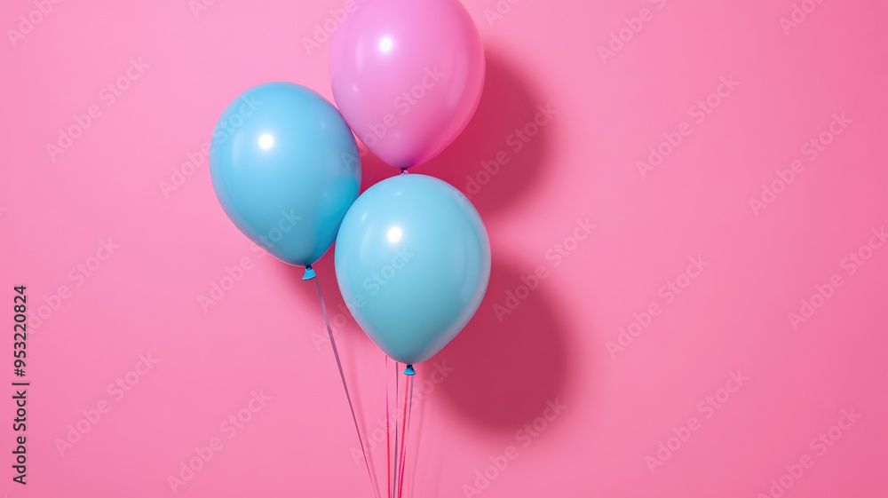 balloons isolated on pink background, detailed and intricate image balloons isolated on pink background, detailed and intricate image