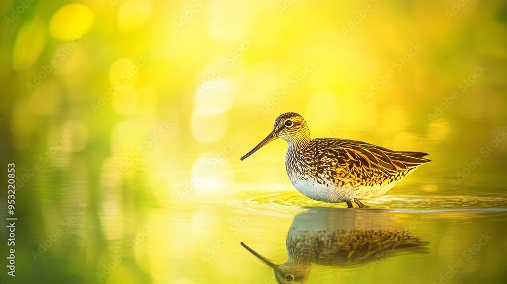 Snipe bird in nature background Snipe bird in nature background