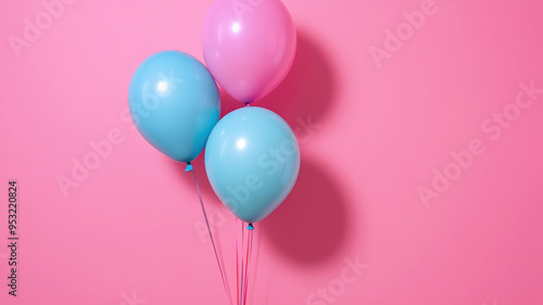 balloons isolated on pink background, detailed and intricate image