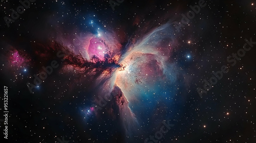 A nebula in space with star...
