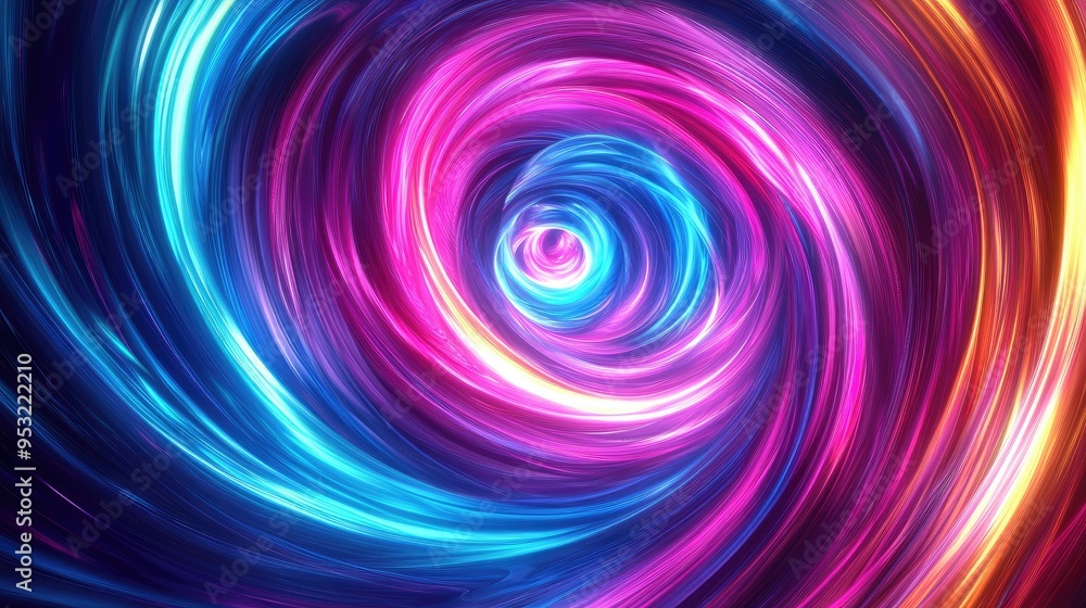 Bright, swirling neon lights forming a mesmerizing abstract background, with vivid colors blending seamlessly Bright, swirling neon lights forming a mesmerizing abstract background, with vivid colors blending seamlessly