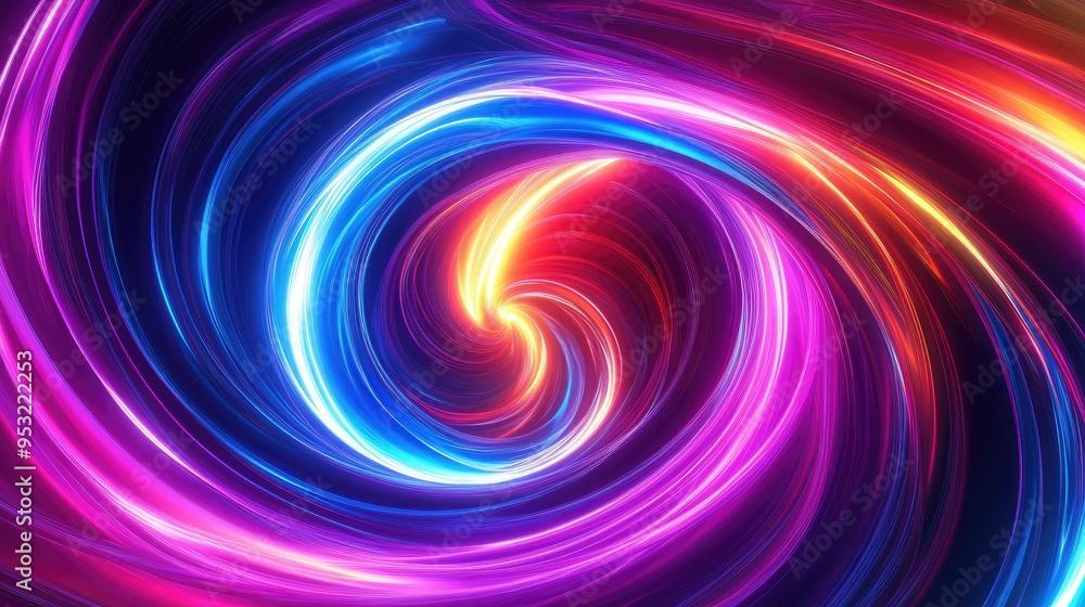 Bright, swirling neon lights forming a mesmerizing abstract background, with vivid colors blending seamlessly Bright, swirling neon lights forming a mesmerizing abstract background, with vivid colors blending seamlessly