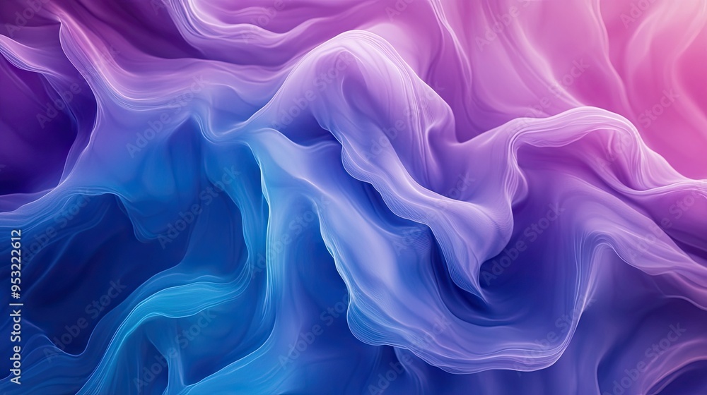 Obraz premium Vibrant color gradients blending from purple to blue, creating a smooth, abstract background with depth