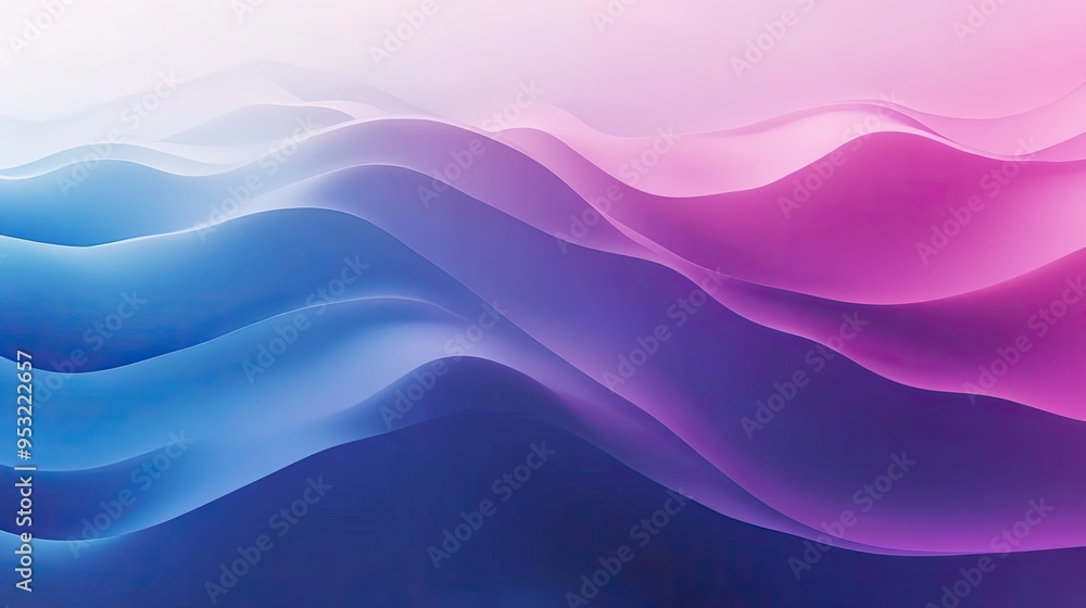 Obraz premium Vibrant color gradients blending from purple to blue, creating a smooth, abstract background with depth