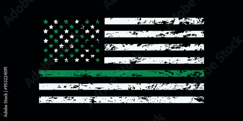 American Flag distressed vector file for t shirt, banner, flyer, illuminated 2025
