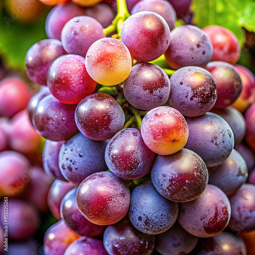 Wallpaper Mural close-up of pink grapes adorned with water droplets Torontodigital.ca