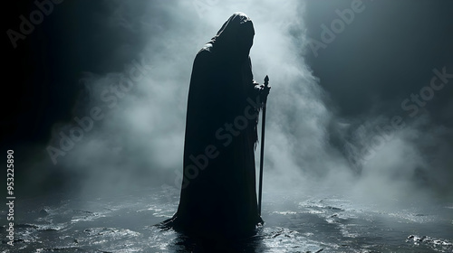 A shadowy figure stands in ...