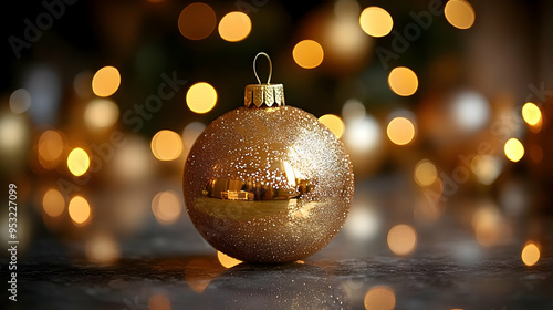 A single golden Christmas o...