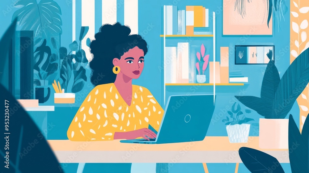 Remote worker with laptop. Remote worker with laptop.