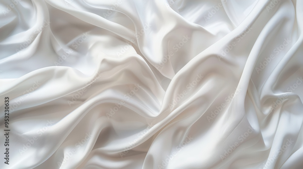 Obraz premium White Silk Fabric Draped Background.