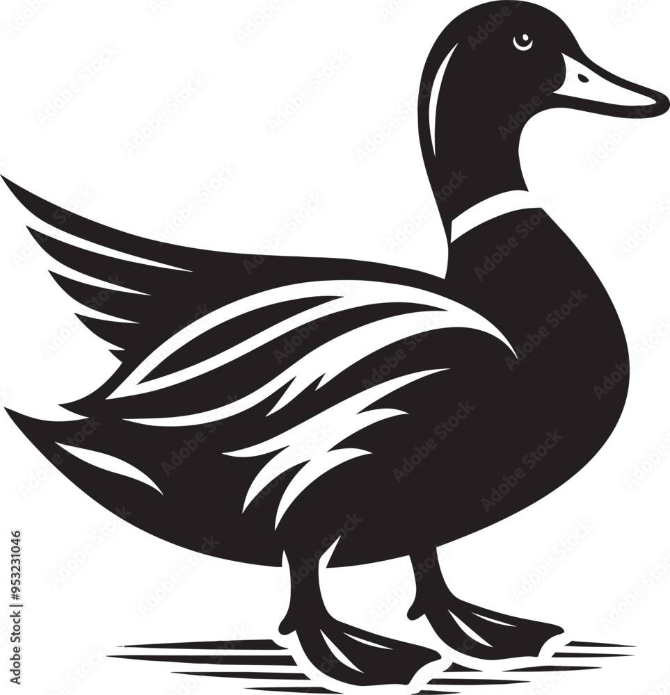 Duck Silhouette isolated on white background Minimalist duck vector illustration Duck Silhouette isolated on white background Minimalist duck vector illustration