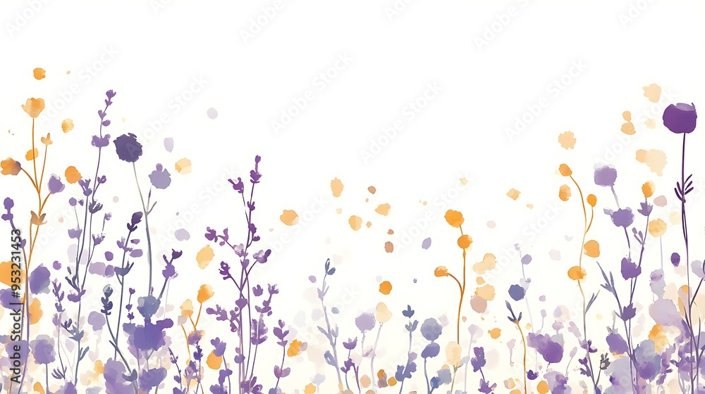 Elegant Lavender and Gold Dashed Border Clip Art on Soft White Background Elegant Lavender and Gold Dashed Border Clip Art on Soft White Background