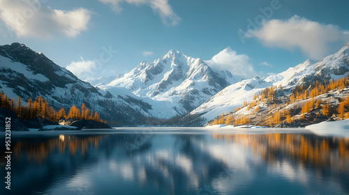 A stunning view of a snow-c...