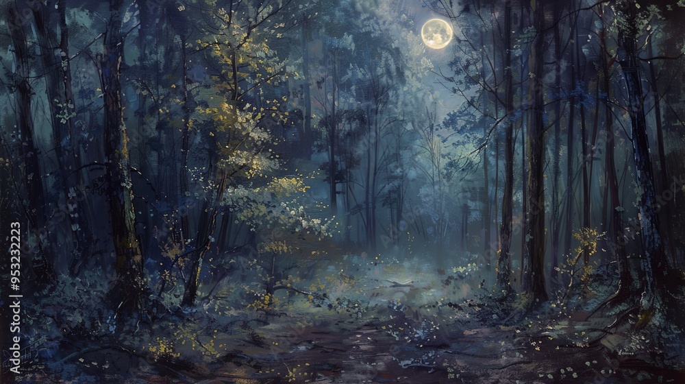 Fototapeta premium Dark forest wallpaper