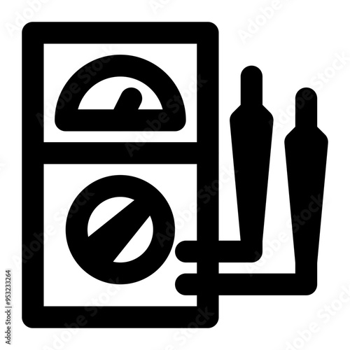 amperemeter, ampere, electric, measure, physics outline icon