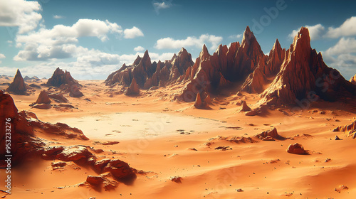 A vast, barren desert lands...