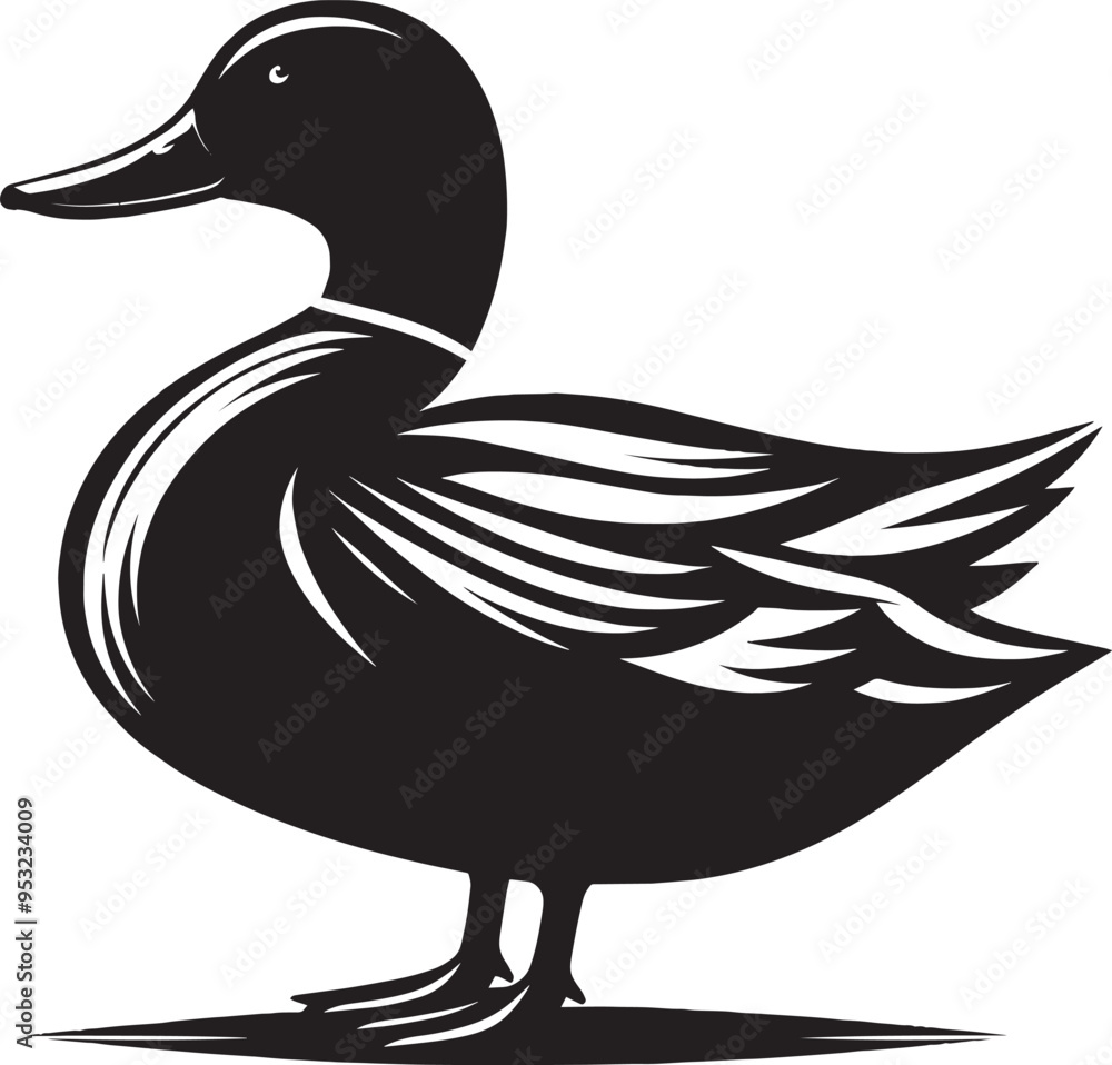 Duck Silhouette isolated on white background Minimalist duck vector illustration Duck Silhouette isolated on white background Minimalist duck vector illustration