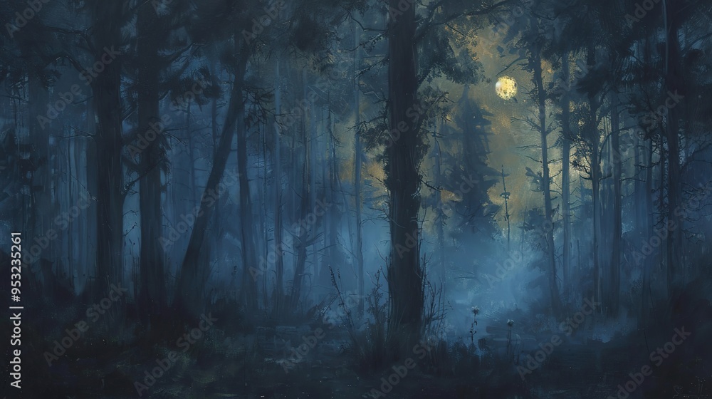 Fototapeta premium Dark forest wallpaper