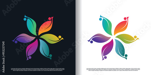Community logo design vector Premium Vector