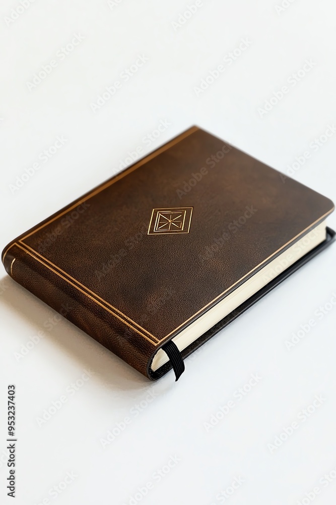 Brown leather journal with brass closure. Brown leather journal with brass closure.