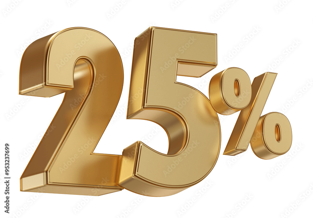 25 Percent Off Sale . Gold Number Promotion 25 Percent Off Sale . Gold Number Promotion