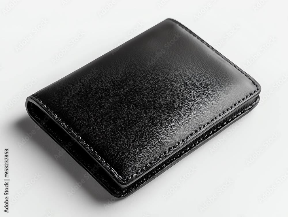Black leather wallet isolated on white background. Black leather wallet isolated on white background.