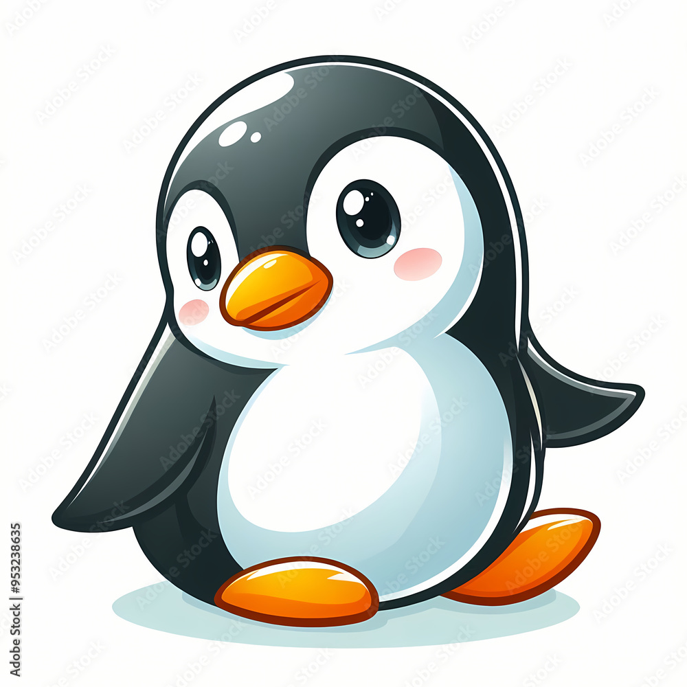 Penguin bird against white background Penguin bird against white background