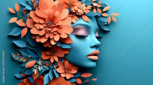 A woman's face is surrounde...