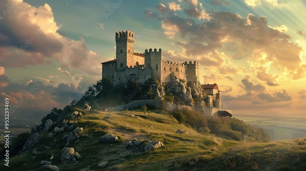 Obraz premium historic castle wallpaper
