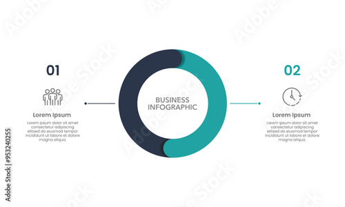 2 Options for Business Balance. Infographic Design Templates. Business Presentation, Management, Development, Workflow and Information. Vector Illustration.