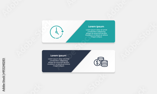 2 options for running a successful business. Infographic Design Templates. Business Presentation, Management, Development, Workflow and Information. Vector Illustration.