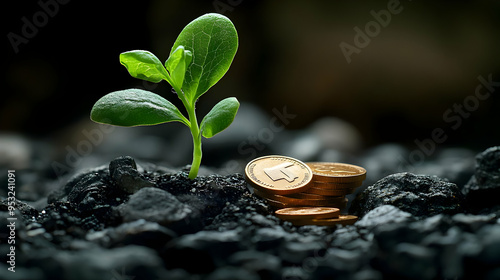 A young sprout growing from...