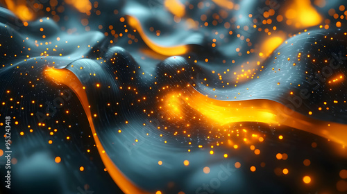 Abstract blue and orange gl...