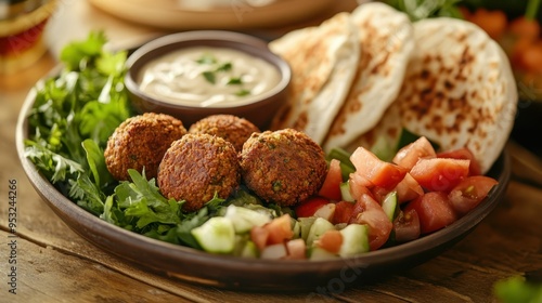 falafel served with pita bread