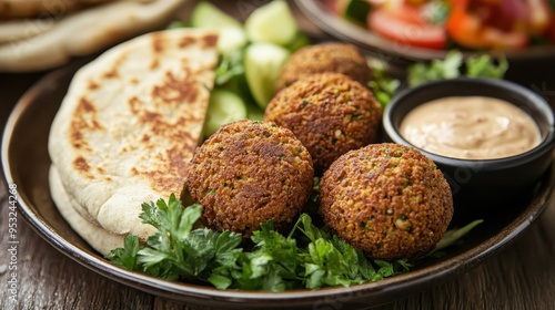 falafel served with pita bread