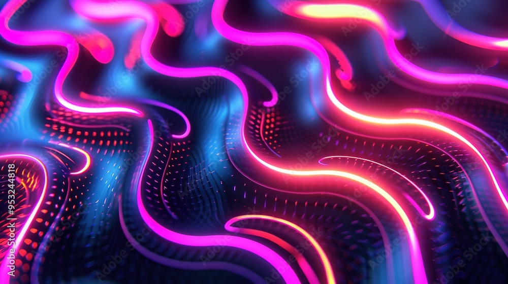 Obraz premium neon abstract pattern wallpaper