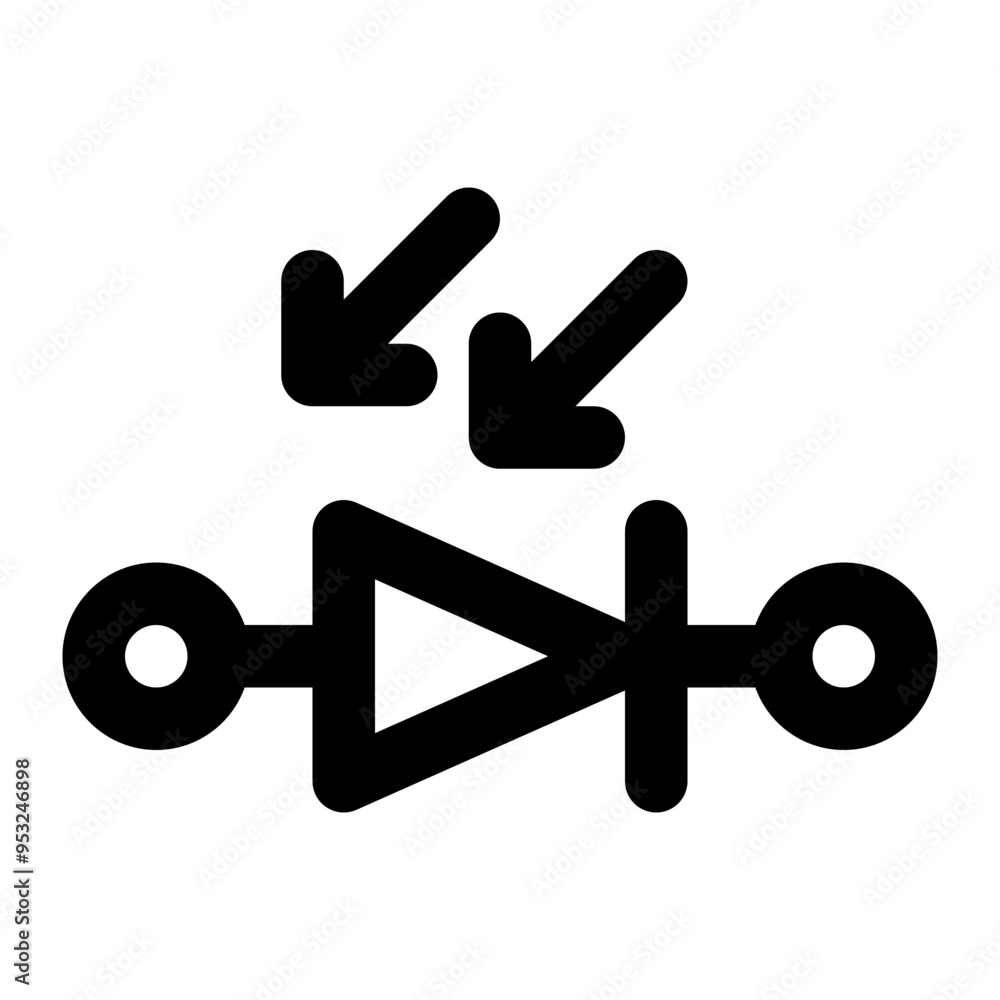 photodiode, diode, electrical, electronic outline icon photodiode, diode, electrical, electronic outline icon