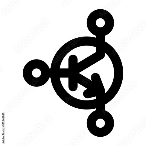 npn, bipolar, transistor, electrical, electronic outline icon