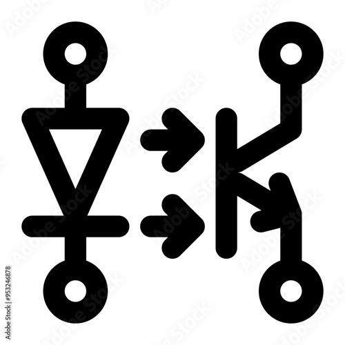 optocoupler, opto, isolator, electrical, electronic outline icon