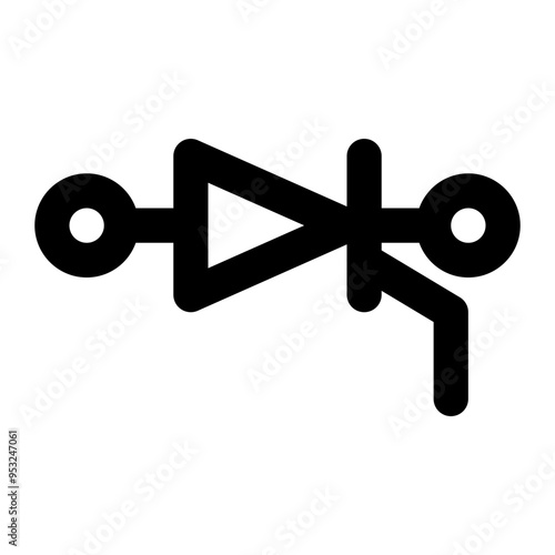 silicon, controlled, rectifier, scr, diode outline icon