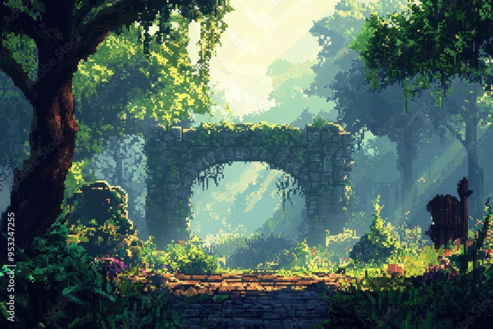 Pixelated Jungle Adventure - Retro Exploration Game with Hidden ...