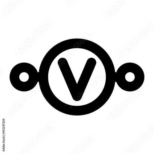 voltmeter, measures, voltage, electrical, electronic outline icon